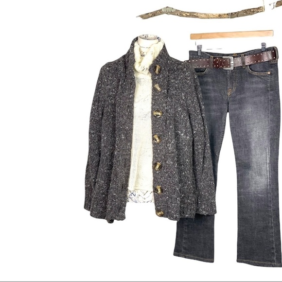 Charter Club Women’s Wool Gray Tweed Cardigan 1X - Picture 10 of 11